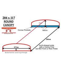 Replacement Canopy with Rounded Top Roof for B&Q Colorado Swing 204cm x 117cm (2021 - Present Model)