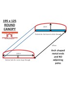 195cm x 125cm Replacement Canopy with Rounded Top Roof