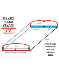 195cm x 125cm Replacement Canopy with Rounded Top Roof